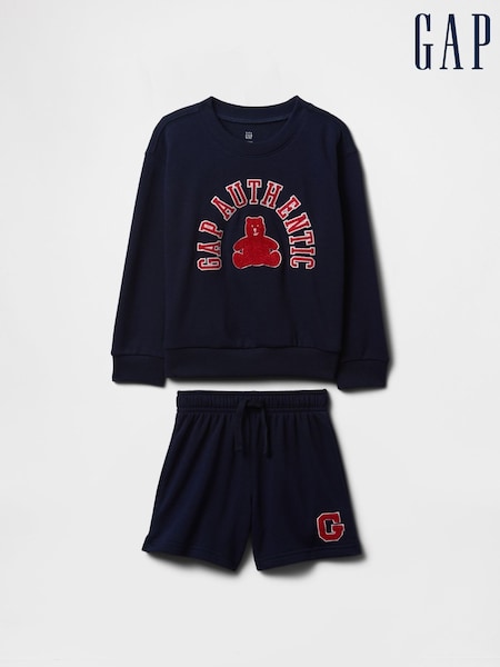 Gap Navy Blue Vintage Logo Sweatshirt and Shorts Set (6mths-5yrs) (F53472) | €52