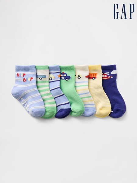 Gap Quarter Crew Socks 7-pack (12mths-5yrs) (F53497) | €22