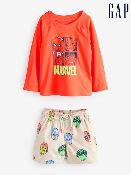 Gap Red Marvel Rash Guard and Shorts Swim Set (6mths-5yrs) (F53498) | €50