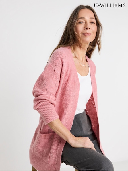 rožnata - JD Williams Sponge Mid Length Pointelle Cardigan (F53510) | € 39