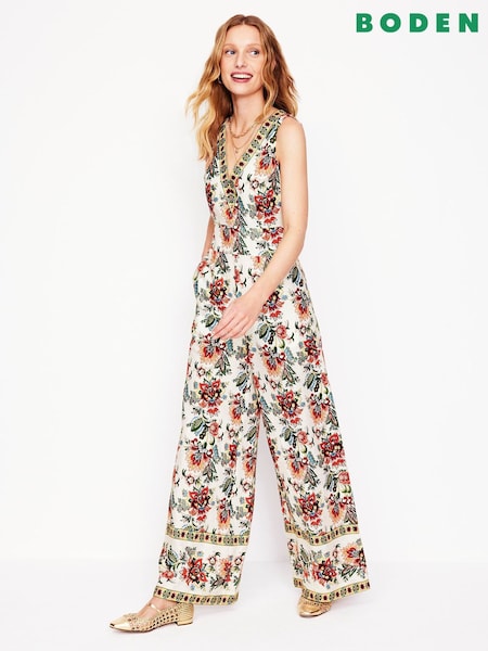 Boden V-neck 100% Linen Jumpsuit (F53520) | 261 €