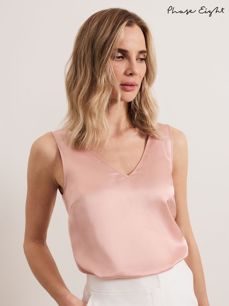 Phase Eight Pink Athena Satin Vest Top (F53550) | €75