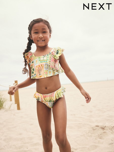 Multi Patchwork Floral Frill Bikini (3-16yrs) (F53569) | €20 - €26