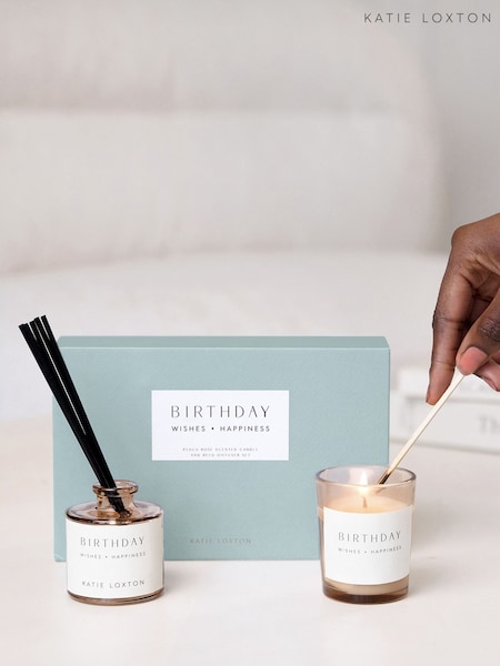 Katie Loxton Birthday Mini Votive and Mini Reed Diffuser Gift Set (F53597) | €34