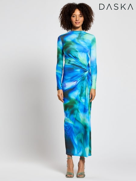 Daska Blue Athena Side Twist Maxi Dress With Long Sleeves (F53621) | 6,008 UAH