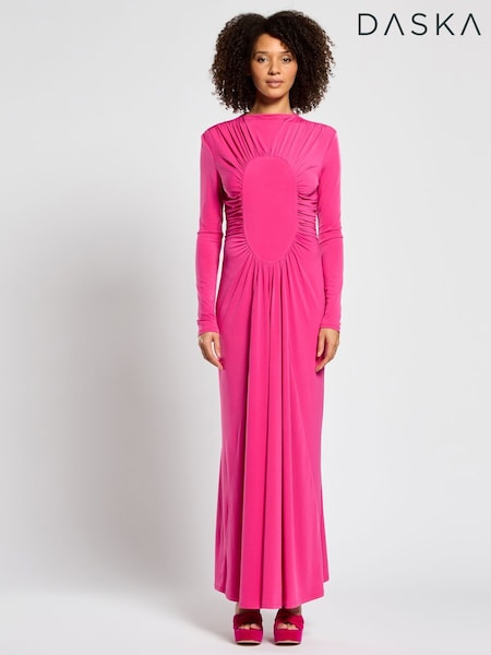 Daska Chara Maxi Dress With Long Sleeves And Ruched Detail (F53625) | ‏582 د.إ.‏