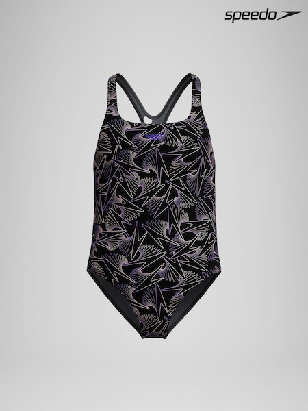 Speedo Black Girls Hyper Boom Allover Medalist Swimsuit (F53739) | €26