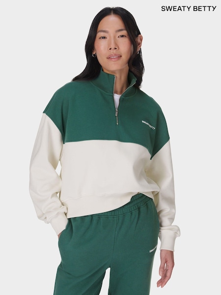 Sweaty Betty Black Revive Crop Half Zip Hoodie (F53758) | €42