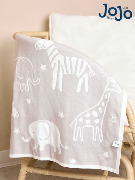 JoJo Maman Bébé Newborn Grey Ele Knitted Shawl (F53773) | €44