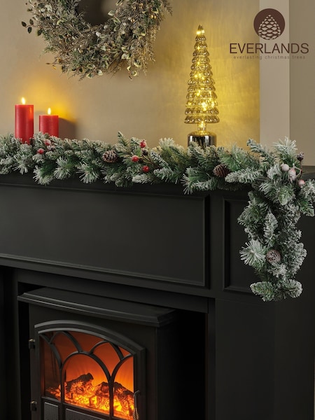 Everlands Green Windham Spruce Frosted 270cm Christmas Garland (F53786) | €42