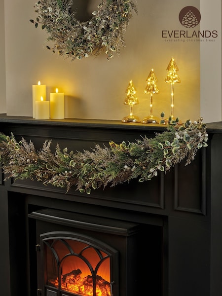 Everlands Green and Champagne Tones 180cm Christmas Berries and Foliage Garland (F53788) | €54