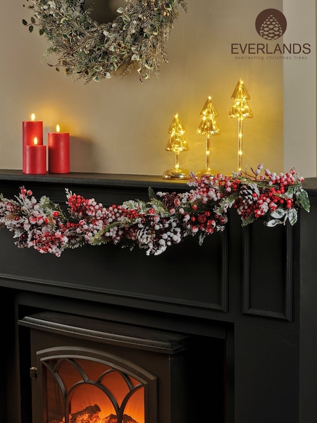 Everlands Red Snowy Berry 180cm Christmas Garland (F53790) | €47