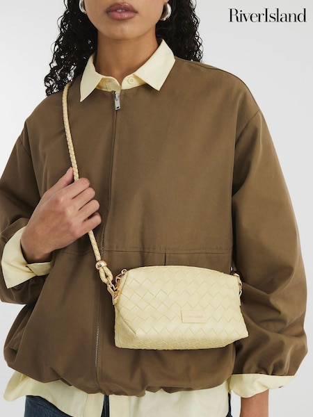 River Island Cream Weave Cross-Body Bag (F53817) | ₪141