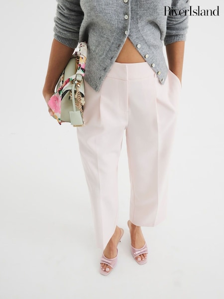 River Island Pink Petite Straight Leg Trousers (F53852) | €51