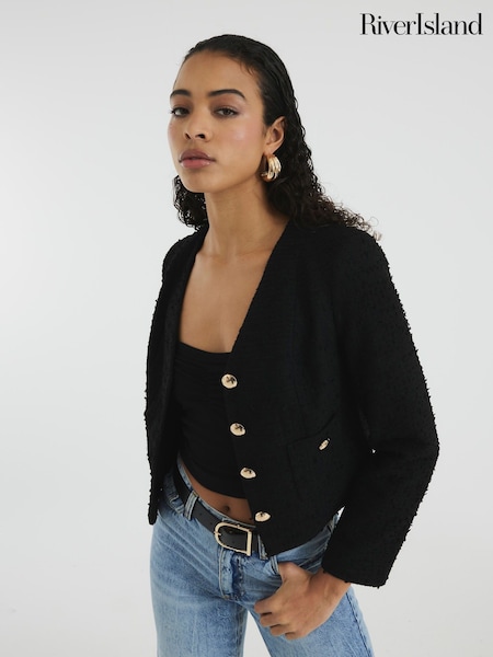 River Island Black Pocket Boucle Jacket (F53868) | €72
