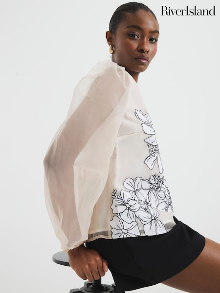 River Island Floral Print Appliqué Blouse (F53881) | ‏302‏₪