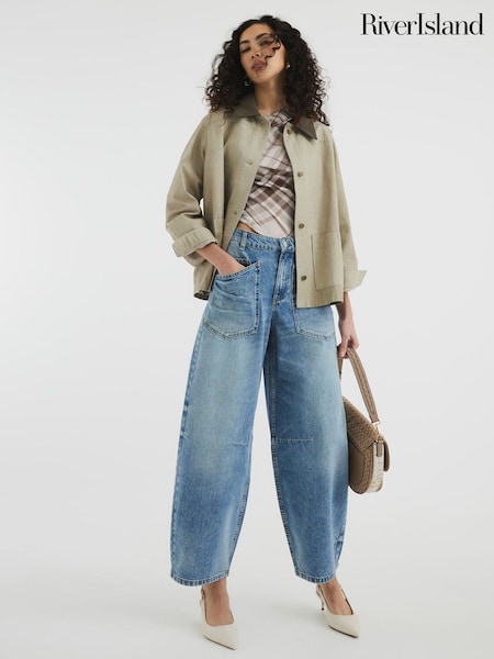 River Island Pocket Front Barrel 100% Cotton Jeans (F53895) | €71