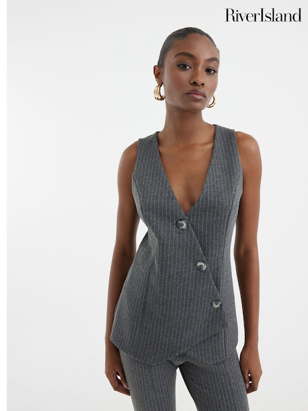 River Island Grey Button Asymmetric Waistcoat (F53906) | 1,923 UAH