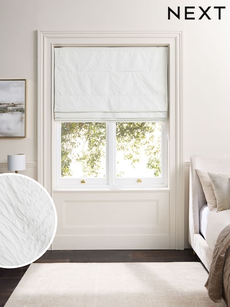 Cream Ready Made Blackout/Thermal Embossed Animal Roman Blind (F53918) | €59 - €139