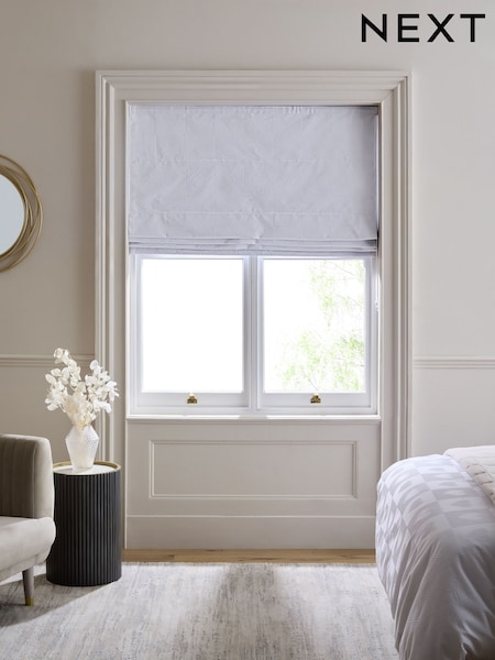 White Heart Texture Ready Made Blackout Thermal Roman Blind (F53921) | €59 - €139