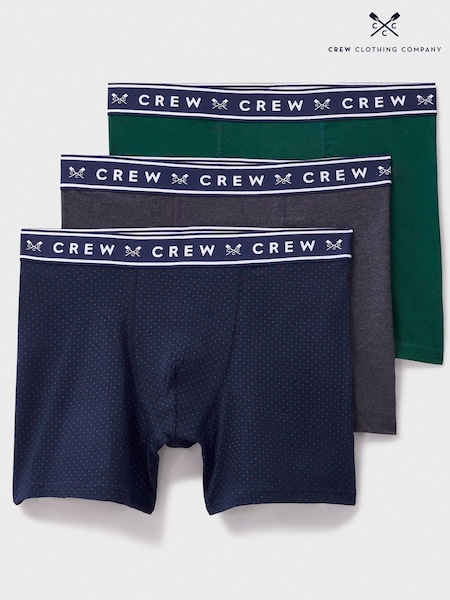 Crew Clothing Blue Dark Jersey Boxers 3 Pack (F53932) | ₪176