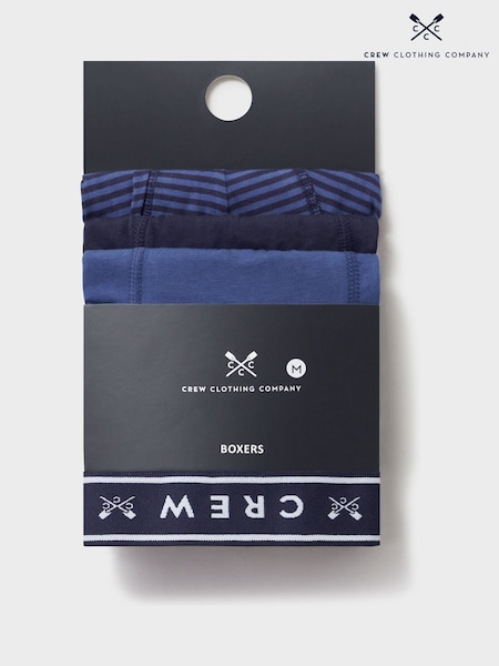 Crew Clothing Blue Jersey Boxers 3 Pack (F53934) | ₪176
