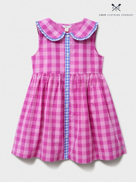 Crew Clothing Company Pink Printed 100% Cotton Sleeveless Dress (F53940) | ₪141 - ₪161