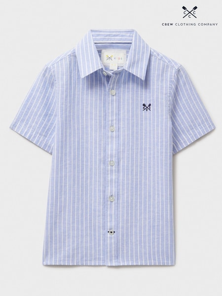 Crew Clothing Company Dark Blue Cotton Linen Shirt (F53957) | 119 QAR - 139 QAR