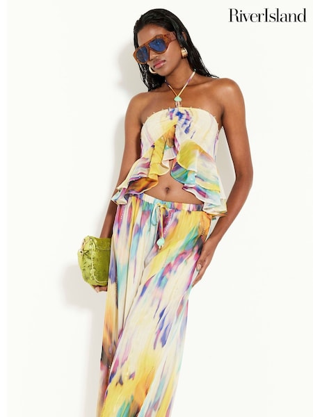 River Island Blurred Wide Leg Trousers (F53960) | ‏201‏₪