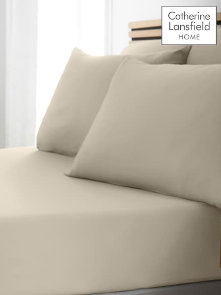 Catherine Lansfield Natural So Soft Non-Iron Fitted Sheet (F54131) | €13 - €17