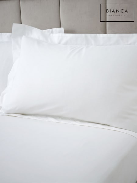 Bianca Set of 2 White 180 Thread Count Cotton Oxford Pillowcases (F54136) | AED58