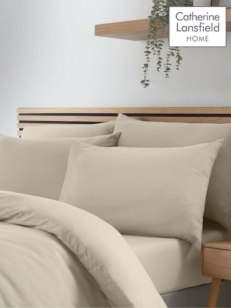 Catherine Lansfield 4 Pack Natural So Soft Non-Iron Pillowcases (F54143) | AED58