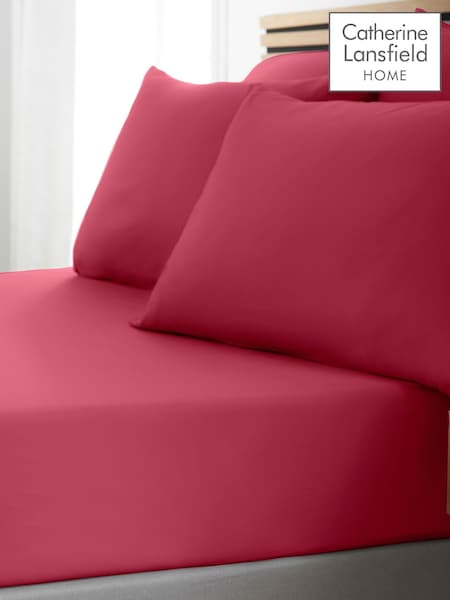 Catherine Lansfield Hot Pink So Soft Non-Iron Fitted Sheet (F54149) | €13 - €17