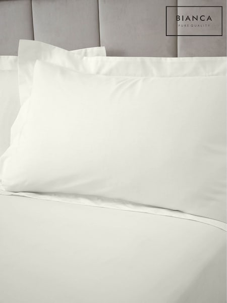Bianca Set of 2 Cream 180 Thread Count Cotton Oxford Pillowcases (F54150) | 49 QAR
