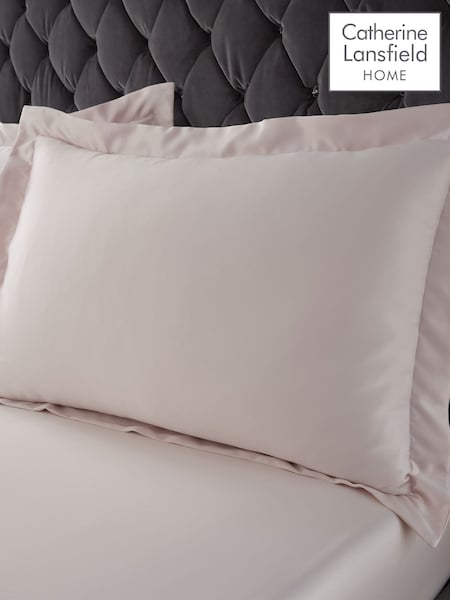 Catherine Lansfield Blush Silky Soft Satin Oxford Pillowcase (F54160) | AED58
