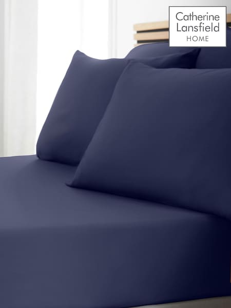 Catherine Lansfield Navy So Soft Non-Iron Fitted Sheet (F54164) | €13 - €17