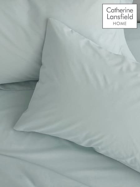 Catherine Lansfield Set of 2 Duck Egg Easy Iron Percale Pillowcases (F54174) | €13