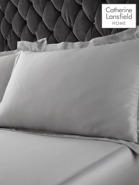 Catherine Lansfield Silver Silky Soft Satin Oxford Pillowcase (F54176) | €13.50