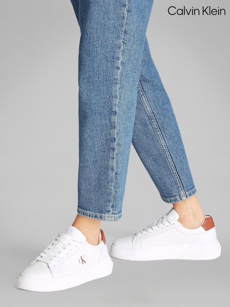 Calvin Klein White Chunky Cupsole Low Trainers (F54237) | €172