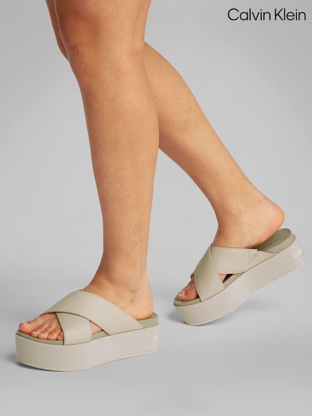 Calvin Klein Natural Leather Sandals (F54245) | ₪478