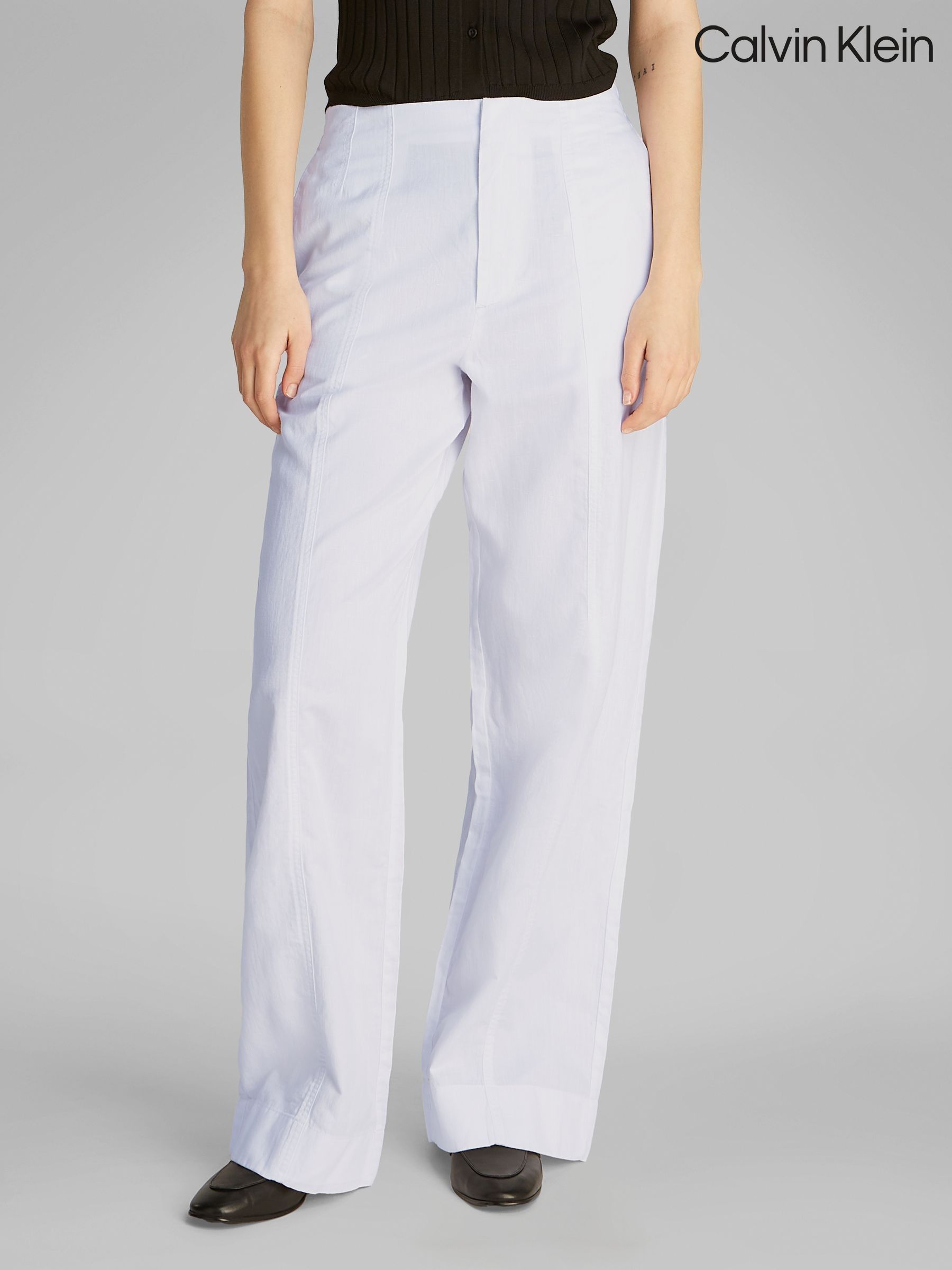 Buy Women's Trousers Calvin Klein Wide Leg Online | Next USA