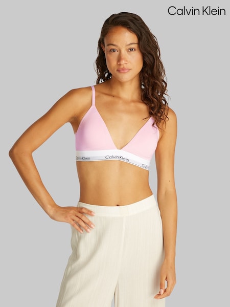 Calvin Klein Pink Modern Cotton Lightly Lined Triangle Bra (F54292) | ₪201