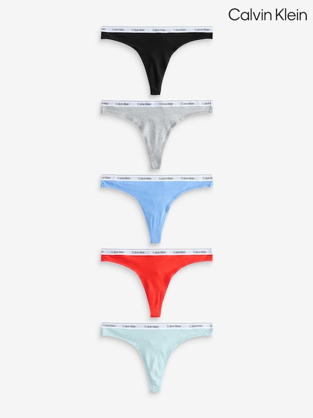 Calvin Klein Modern Logo Low Rise Thongs 5 Pack (F54297) | ‏327‏₪