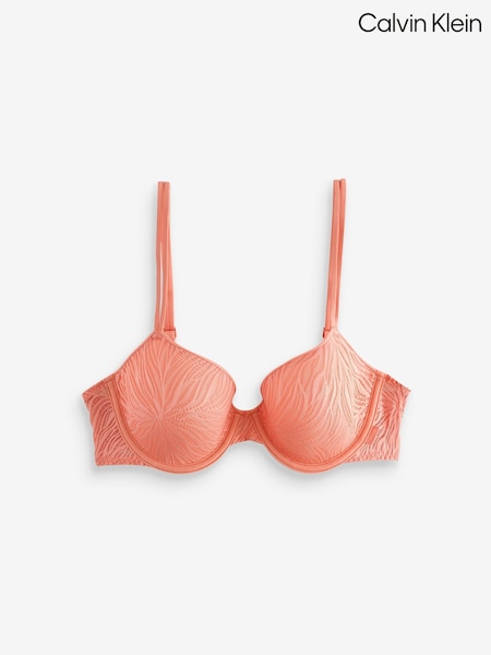 Оранжевый - Calvin Klein Sheer Marquisette Lightly Lined Demi Bra (F54307) | €68