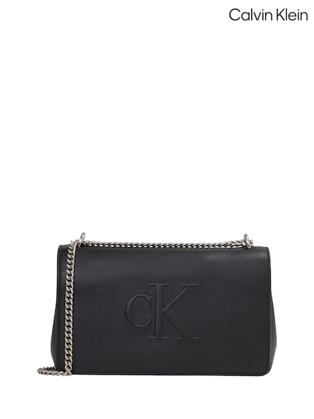 Calvin Klein Black Flap Shoulder Bag (F54318) | ₪654