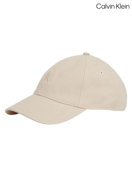 Calvin Klein White Embroidered Monogram 100% Cotton Cap (F54328) | AED204
