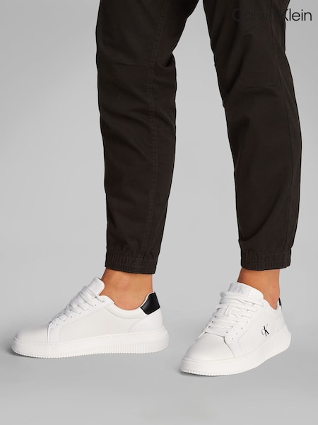 Calvin Klein White Chunky Cupsole Leather Trainers (F54413) | AED699