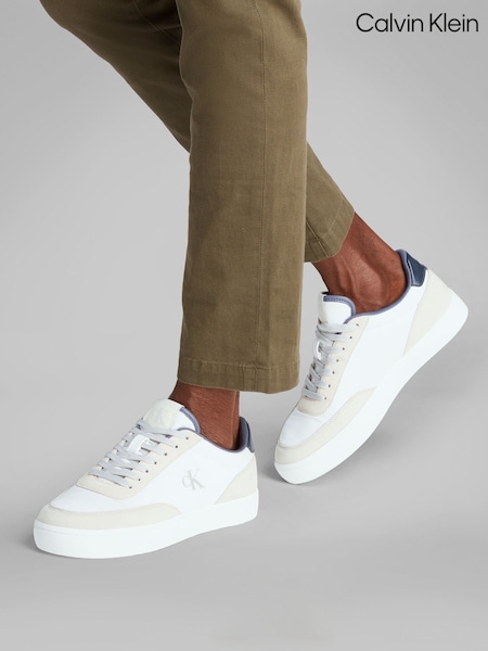 Calvin Klein White Classic Cupsole Trainers (F54423) | R$ 890