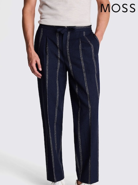 MOSS Blue Stripe Beach Trousers (F54462) | €89
