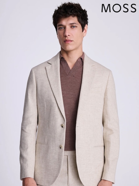 MOSS Natural Tailored Fit Herringbone Jacket (F54491) | €237
